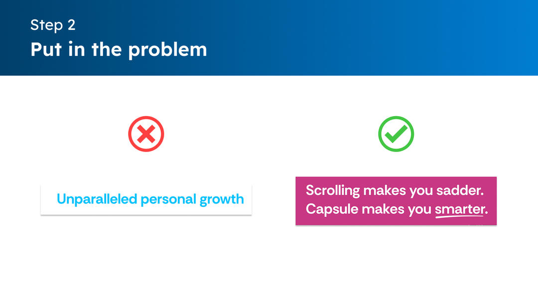 2) Put in the problem