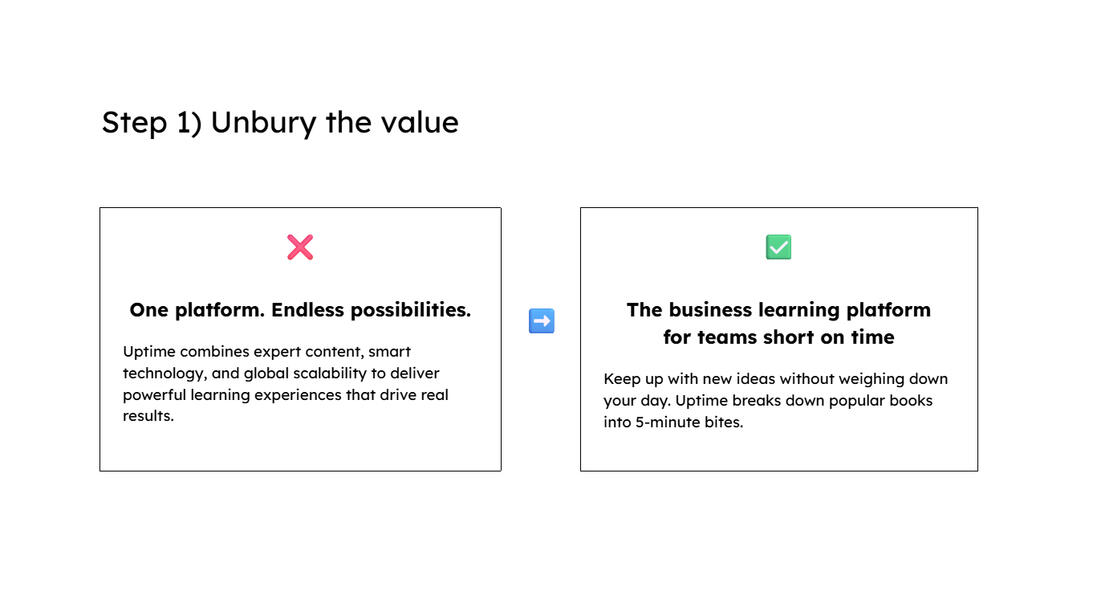 1) Unbury the value