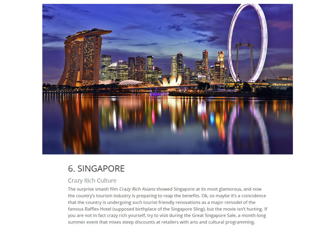 Travel article entry